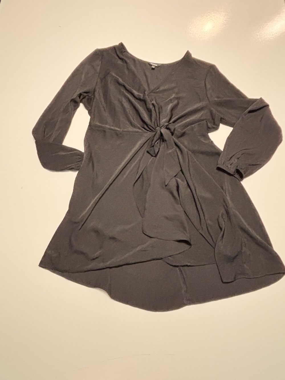 Womens Black Long Sleeve Express Fit and Flare Dress Size XL